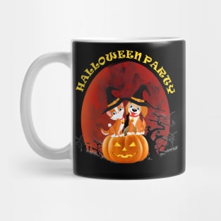 Halloween party cat dog witch hats cute Halloween tee Mug